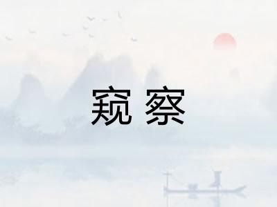 窥察 窥察