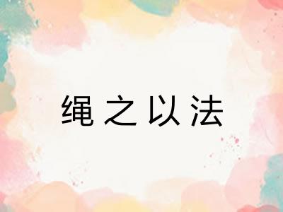 绳之以法 绳之以法