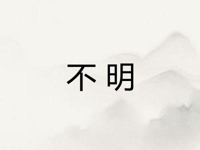 不明 不明