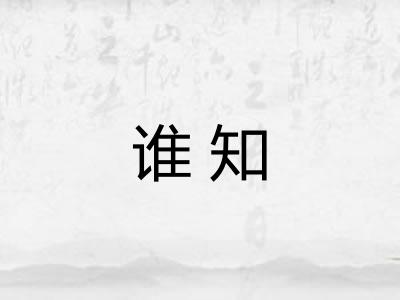 谁知 谁知