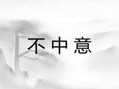 不中意 不中意