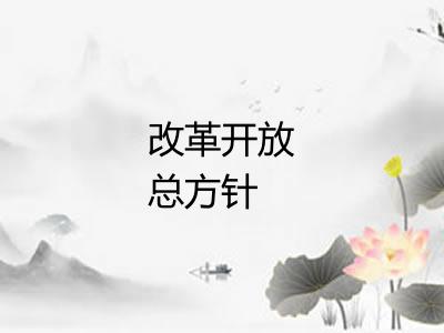 改革开放总方针