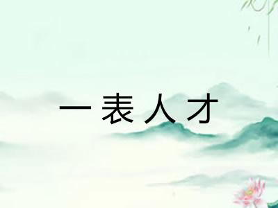 一表人才