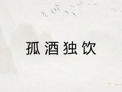 孤酒独饮 孤酒独饮