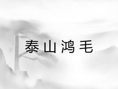 泰山鸿毛