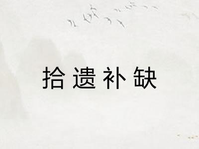 拾遗补缺 拾遗补缺