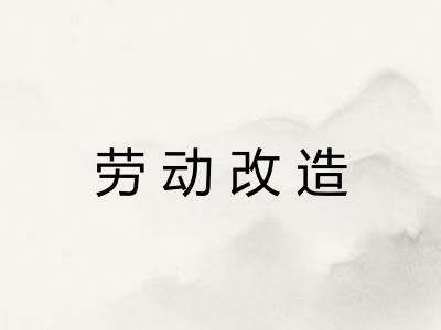 劳动改造 劳动改造