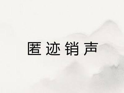 匿迹销声 匿迹销声