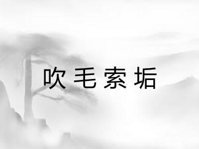 吹毛索垢 吹毛索垢