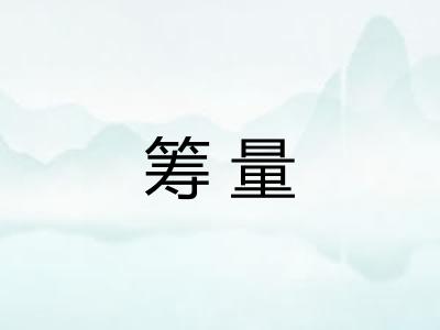 筹量 筹量