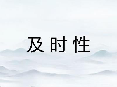 及时性