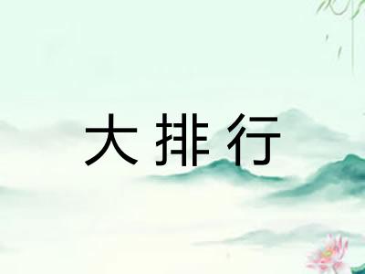 大排行 大排行