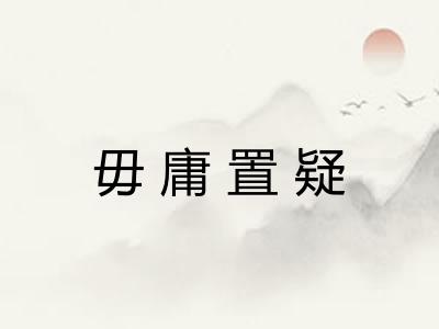 毋庸置疑