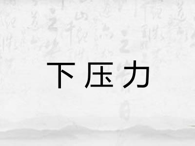 下压力 下压力