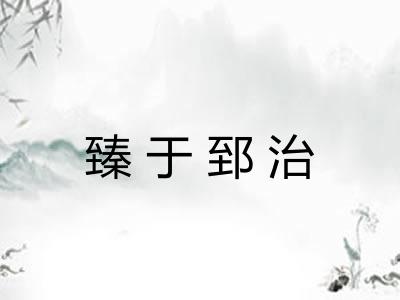 臻于郅治 臻于郅治