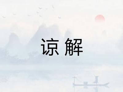 谅解