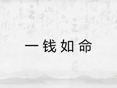 一钱如命 一钱如命