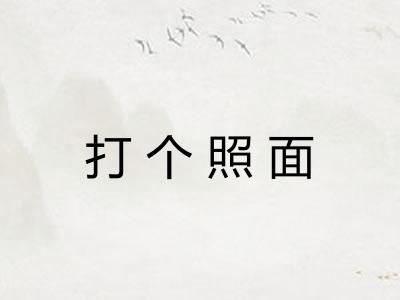 打个照面