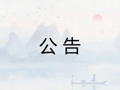 公告 公告