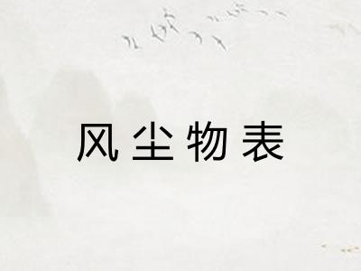 风尘物表 风尘物表