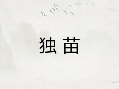 独苗 独苗