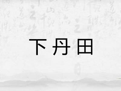 下丹田 下丹田