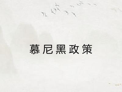 慕尼黑政策 慕尼黑政策