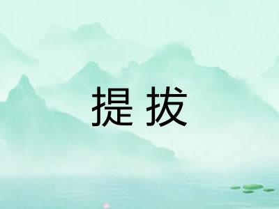 提拔 提拔