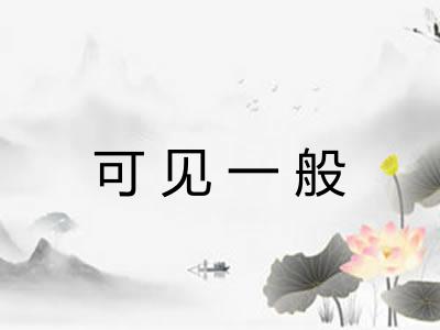 可见一般