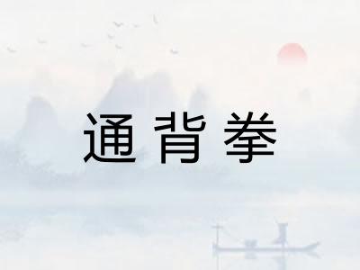 通背拳 通背拳