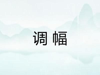 调幅 调幅