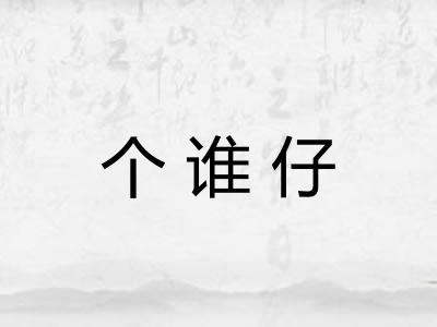 个谁仔