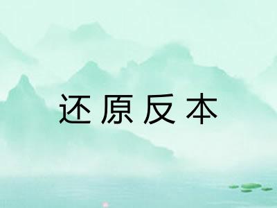 还原反本