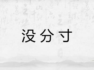 没分寸