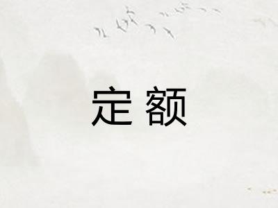 定额 定额