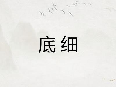 底细 底细