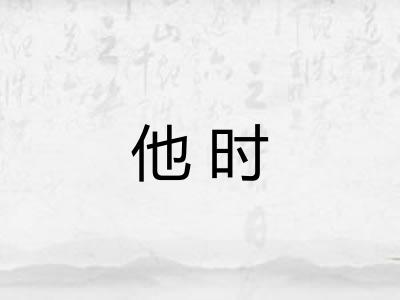 他时 他时