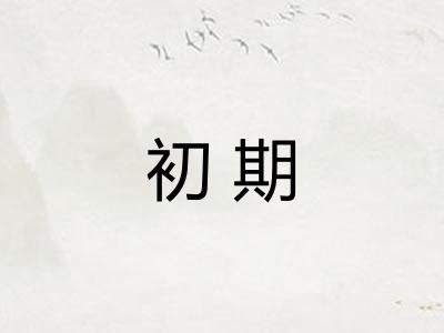 初期 初期