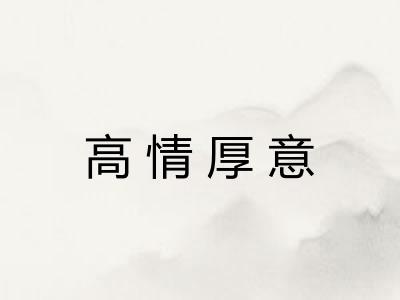 高情厚意 高情厚意