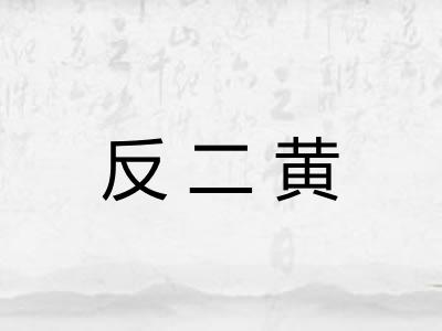 反二黄 反二黄