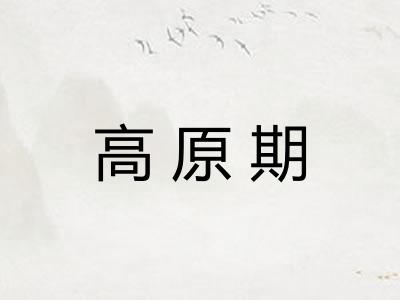 高原期