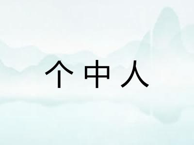 个中人