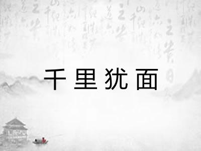 千里犹面 千里犹面