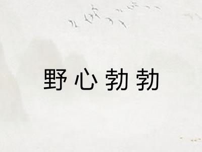 野心勃勃 野心勃勃