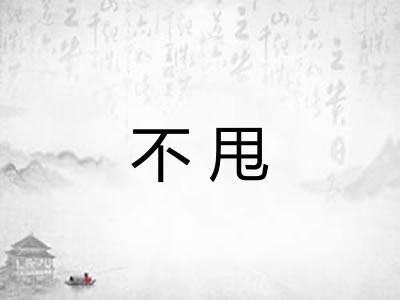 不甩 不甩