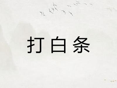 打白条 打白条