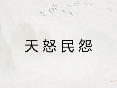 天怒民怨 天怒民怨