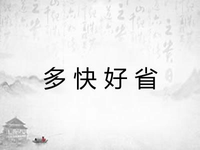 多快好省