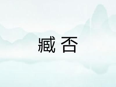 臧否 臧否