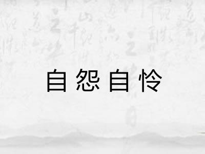 自怨自怜 自怨自怜